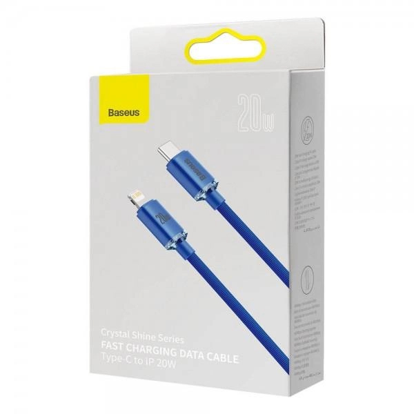 Кабель Baseus Crystal Shine Series Fast Charging Data Cable Type-C to iP 20W 2m Blue