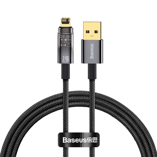  Кабель Baseus Explorer Series Auto Power-Off Fast Charging Data Cable USB to IP 2.4A 1m