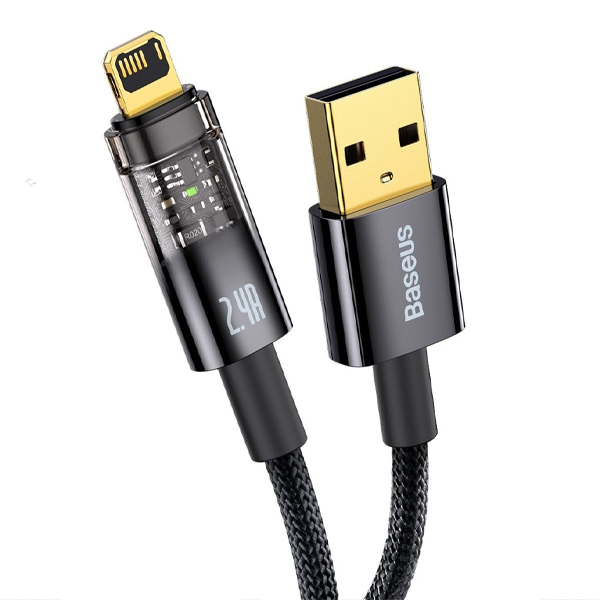  Кабель Baseus Explorer Series Auto Power-Off Fast Charging Data Cable USB to IP 2.4A 1m