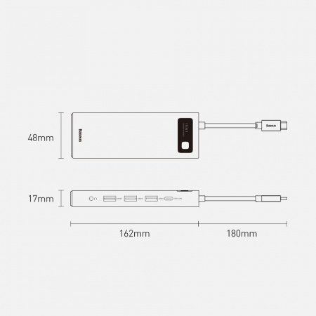USB - концентратор / Переходник / Хаб Baseus Metal Gleam Series 11-in-1