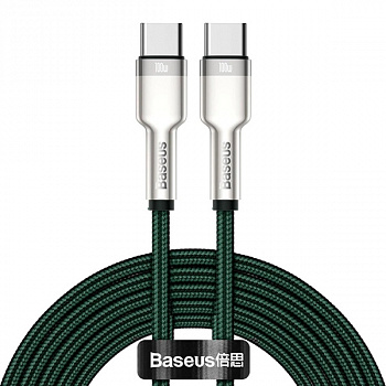 Кабель Baseus Cafule Series Metal Data Cable Type-C to Type-C 100W 2m Green
