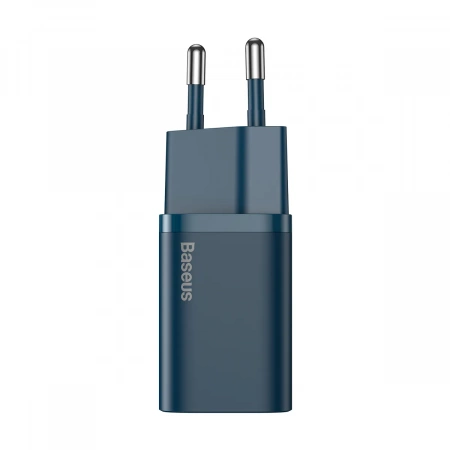 Сетевое зарядное устройство Baseus Super Si Quick Charger 1C 20W EU Sets с кабелем Type-C to Lightning 1м., Синий