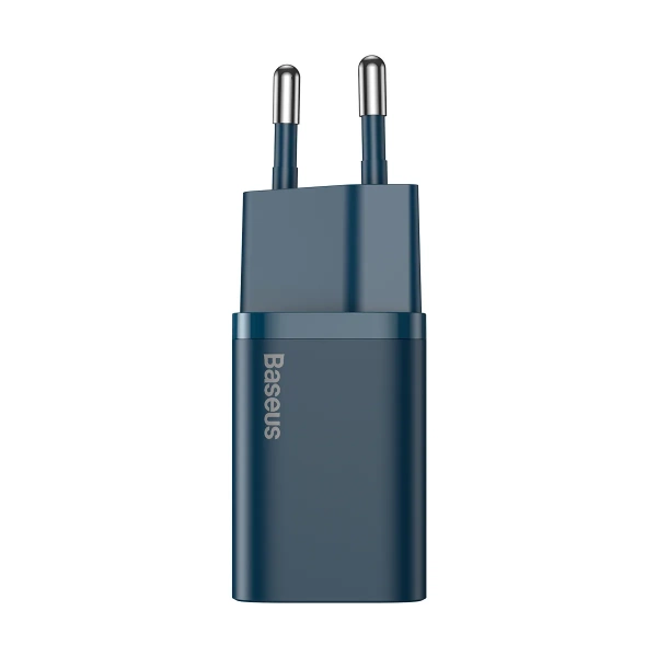 Сетевое зарядное устройство Baseus Super Si Quick Charger 1C 20W EU Sets с кабелем Type-C to Lightning 1м., Синий